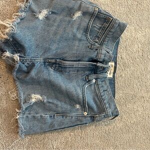 Madewell Blue Distressed Jean Shorts